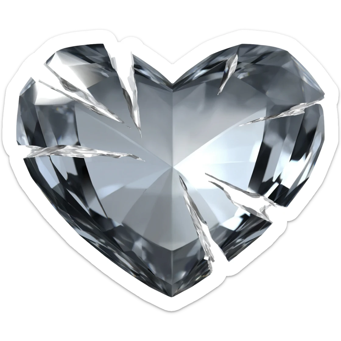 heart with black crystal shards sticker