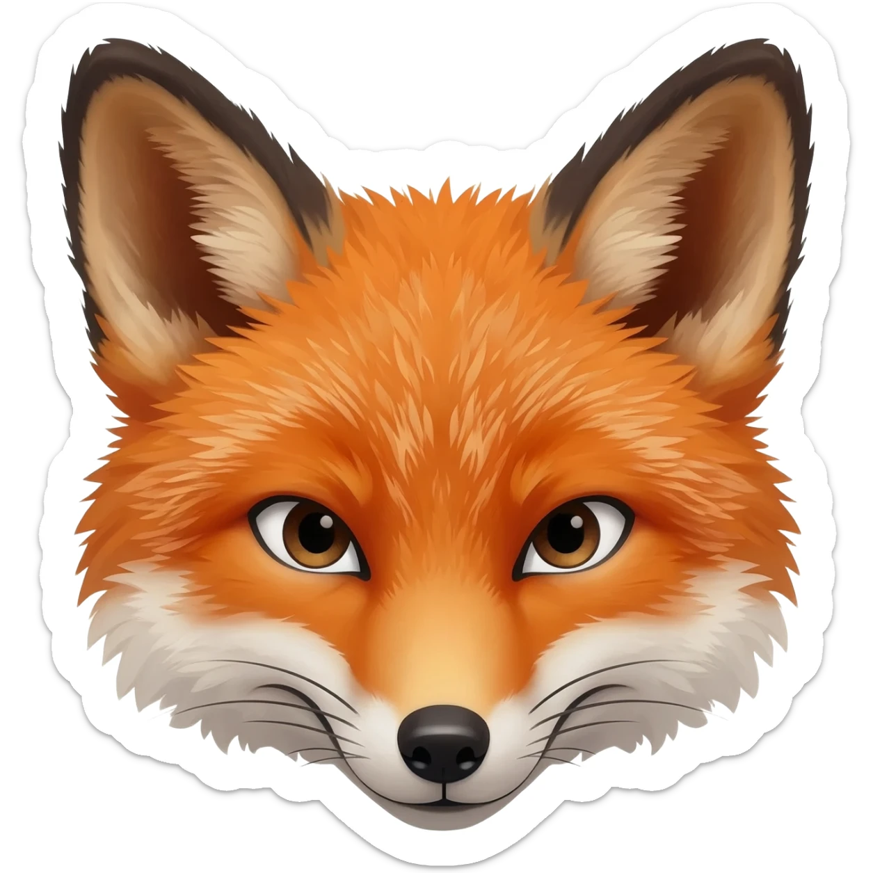 3 fox face sticker