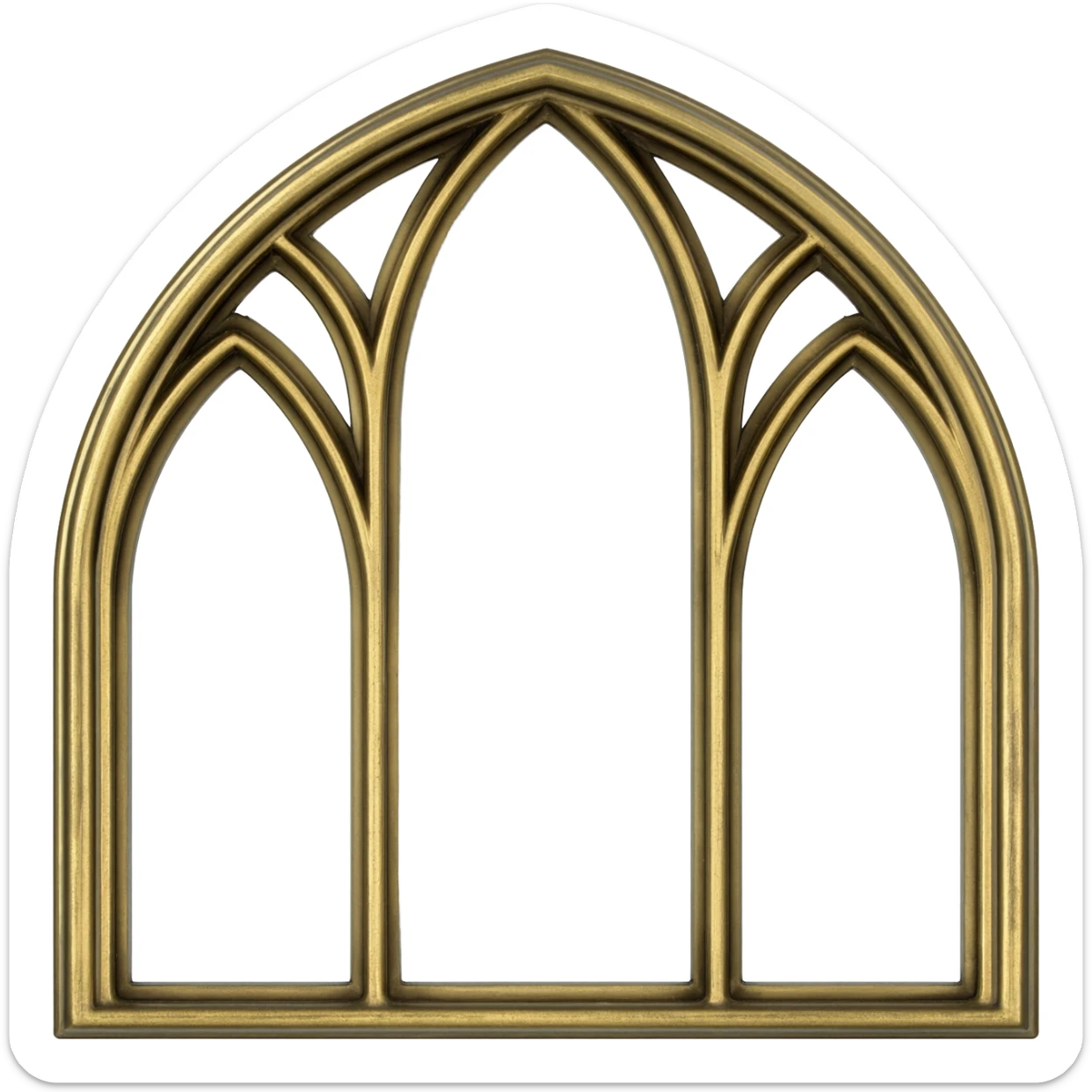 Dull brass gothic Victorian vintage sticker