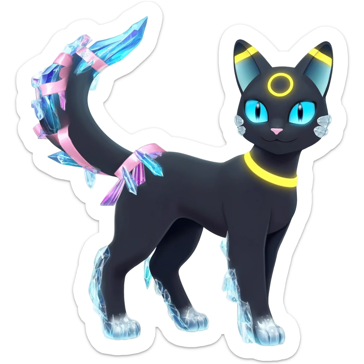 Umbreon-Glaceon-Sylveon-hybrid-animal-Fakémon-Pokémon-fusion sticker