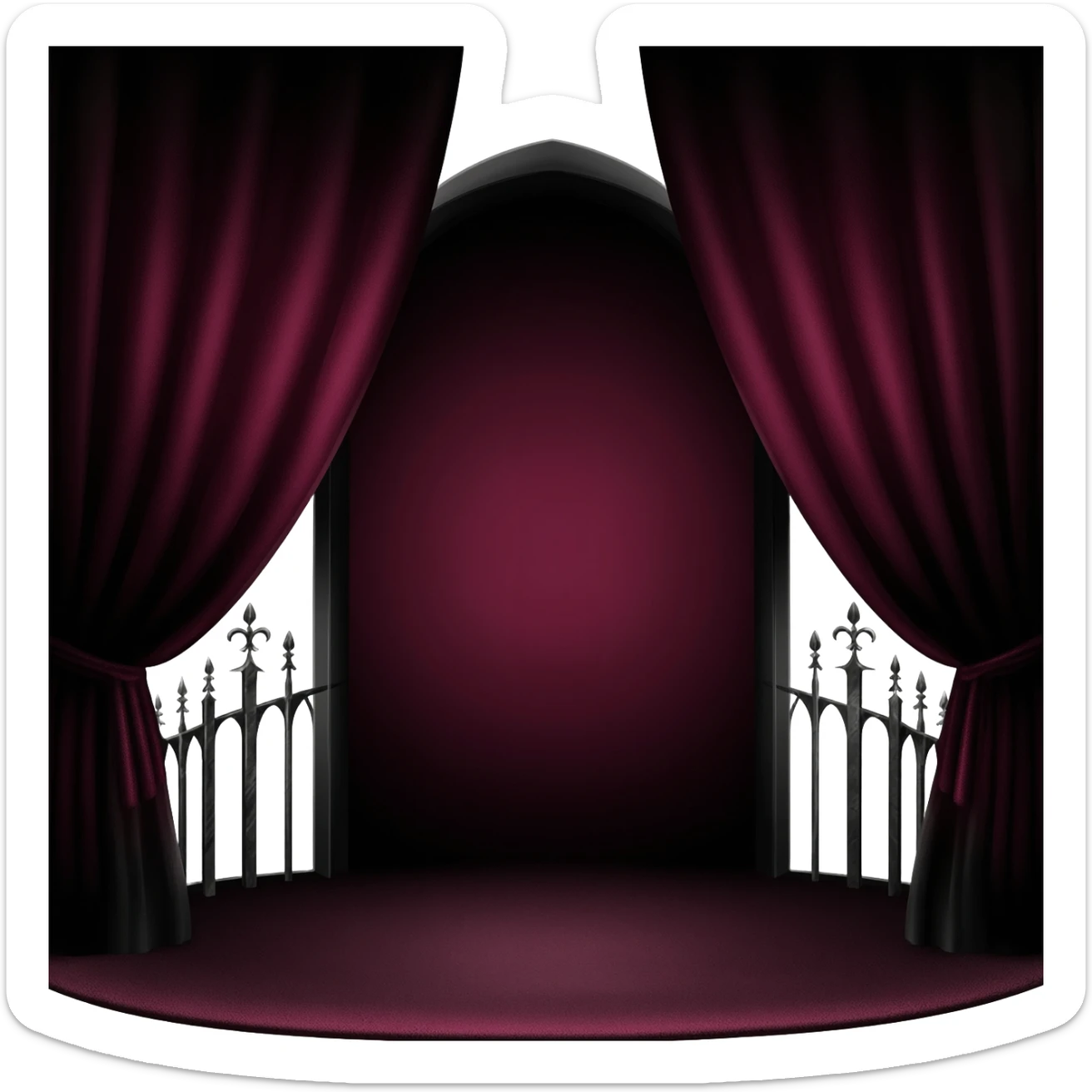 Dark gothic black and burgundy aesthetic scenery scene picture   sticker