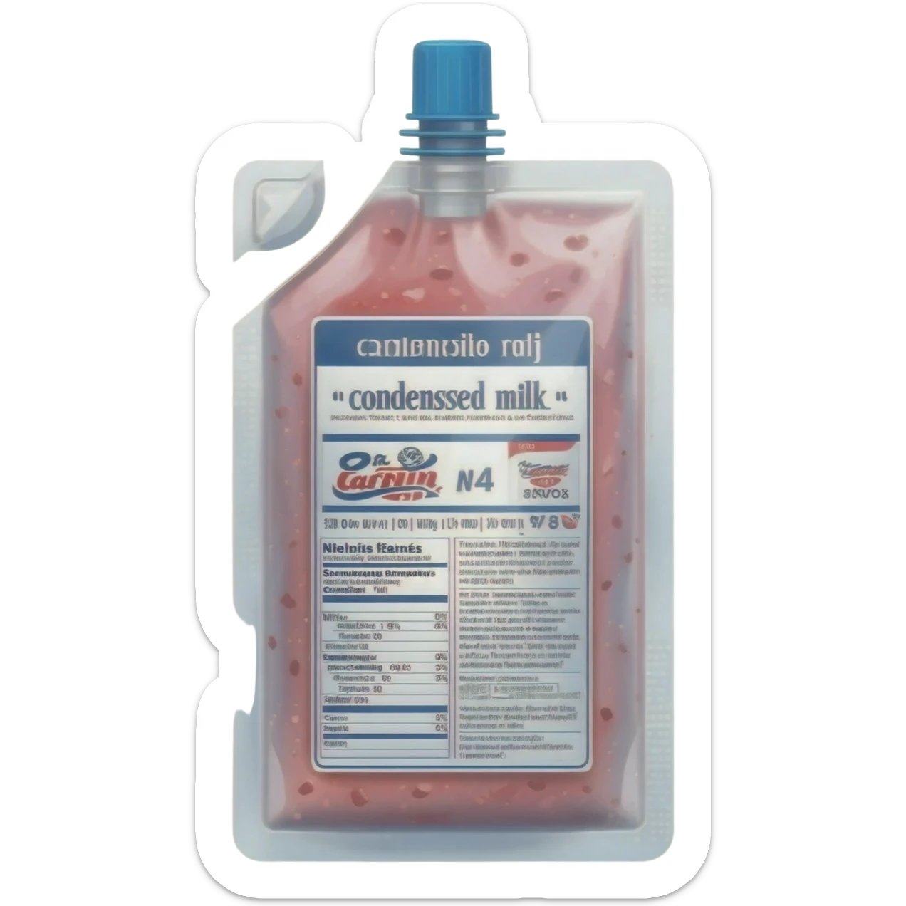carnation condensed milk in a branded refill bag sticker