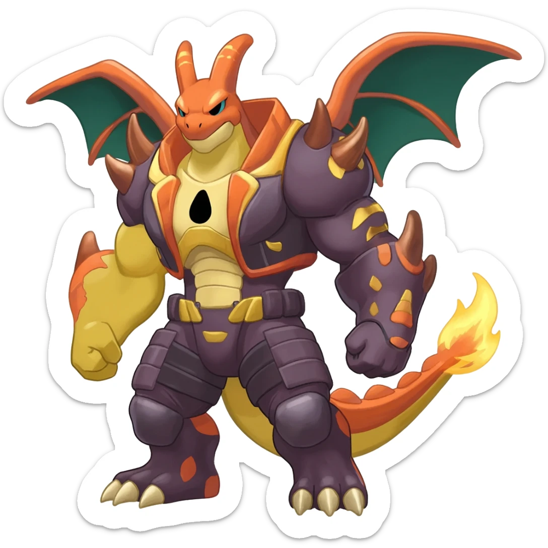 tough cool Noivern-Scyther-Nargacuga-Litten-Hybrid sticker