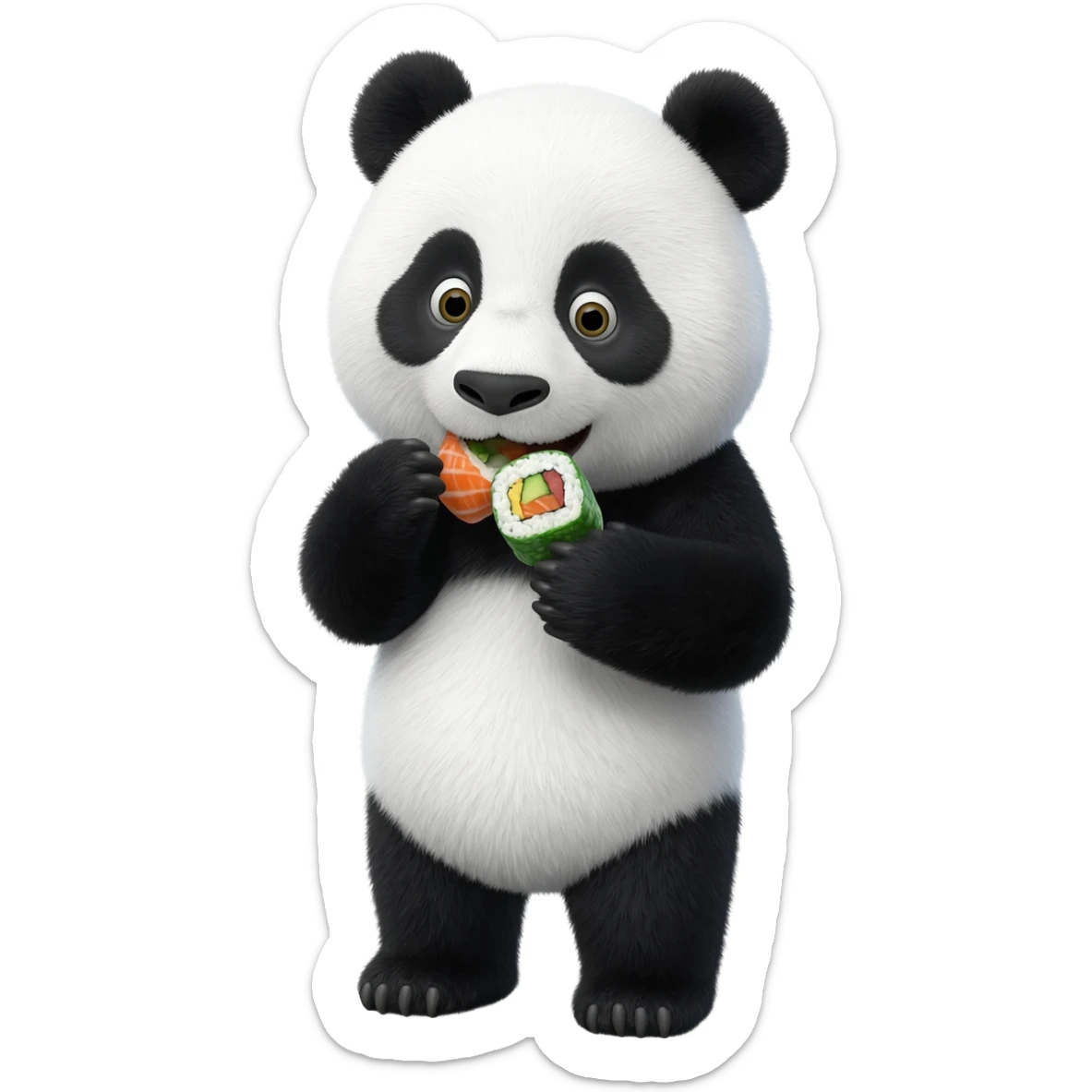 panda eatting sushi sticker