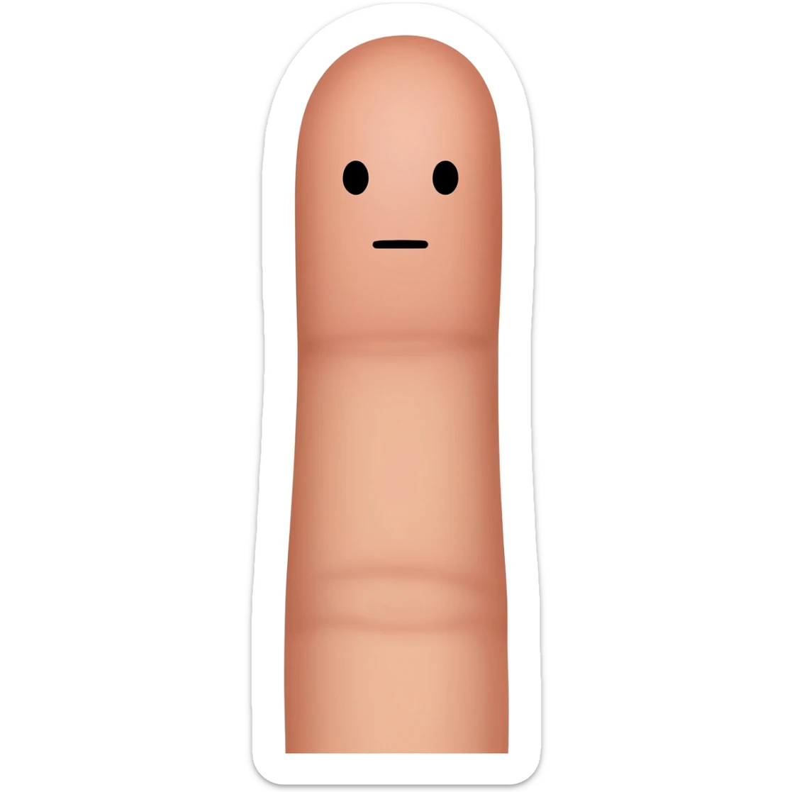 Middle finger with a face sticker
