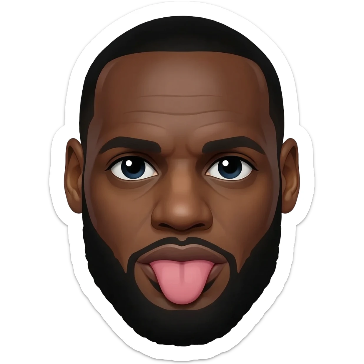 LeBron James sticking out tongue sticker