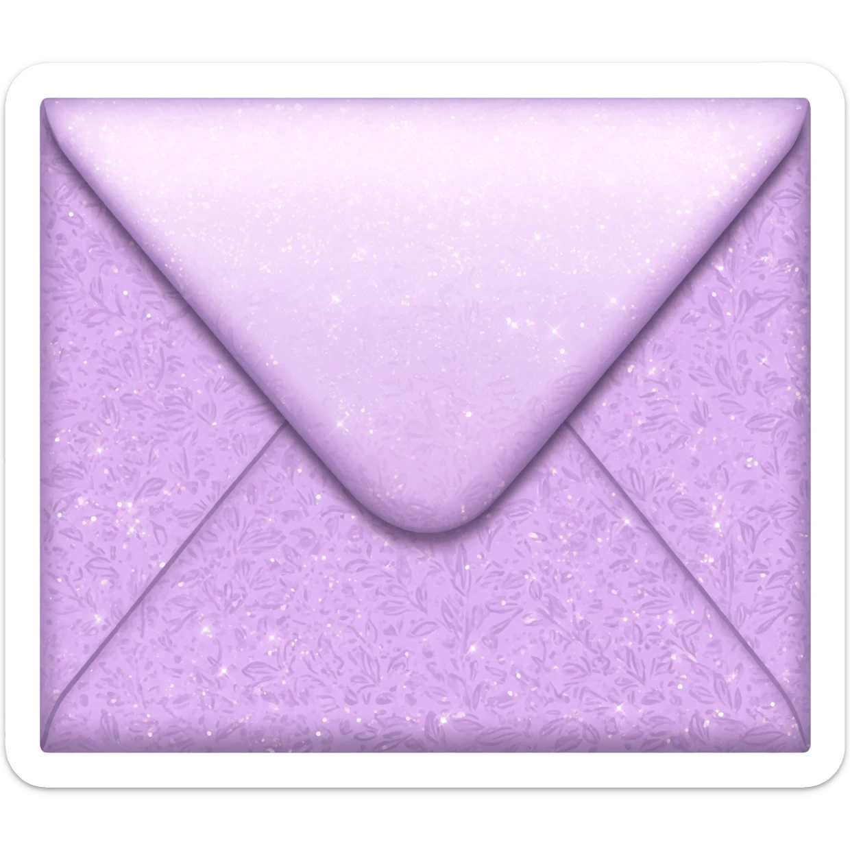 a closed pastel lavender floral shiny sparkly glittery aesthetic romantic vintage envelope  sticker