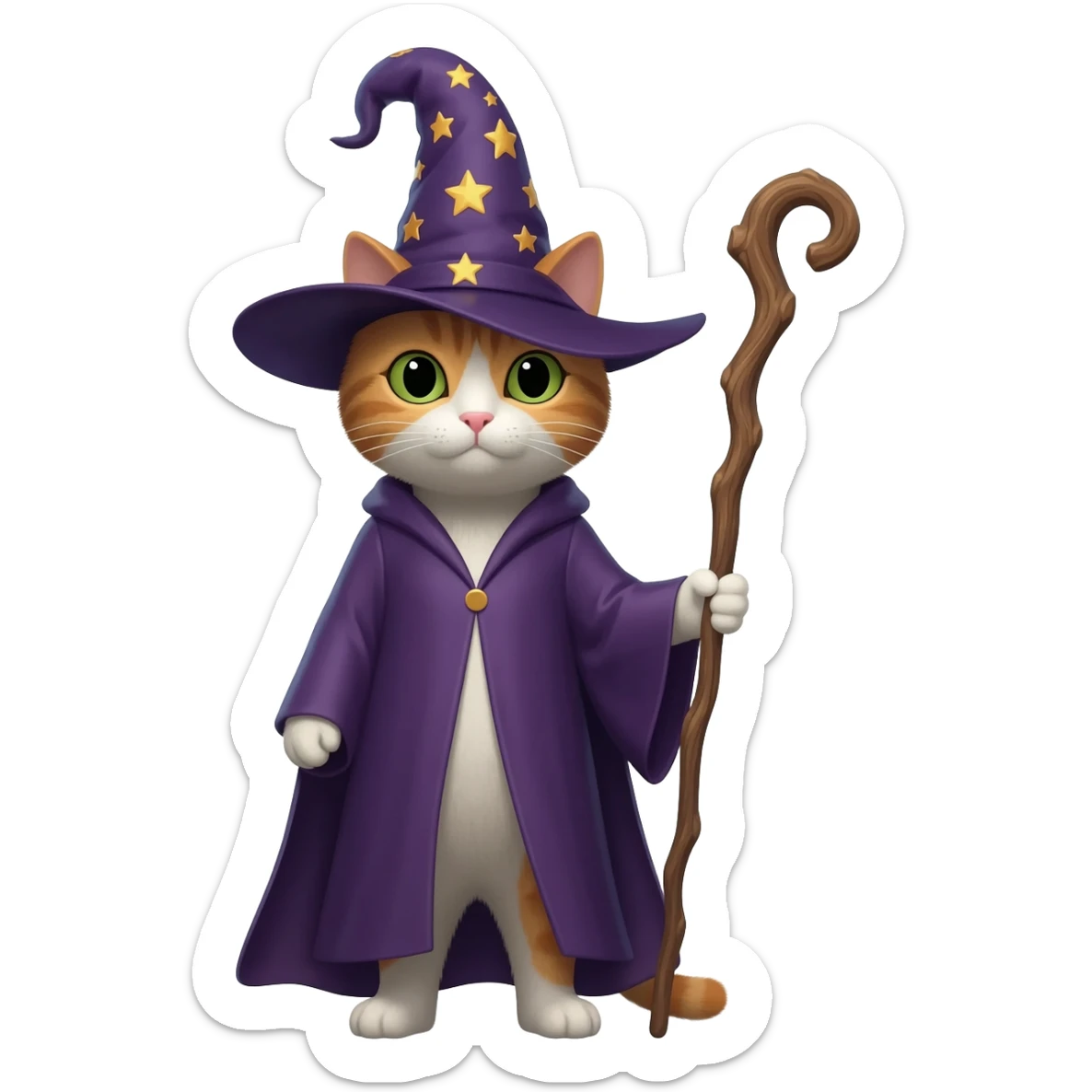 Cat wizard sticker