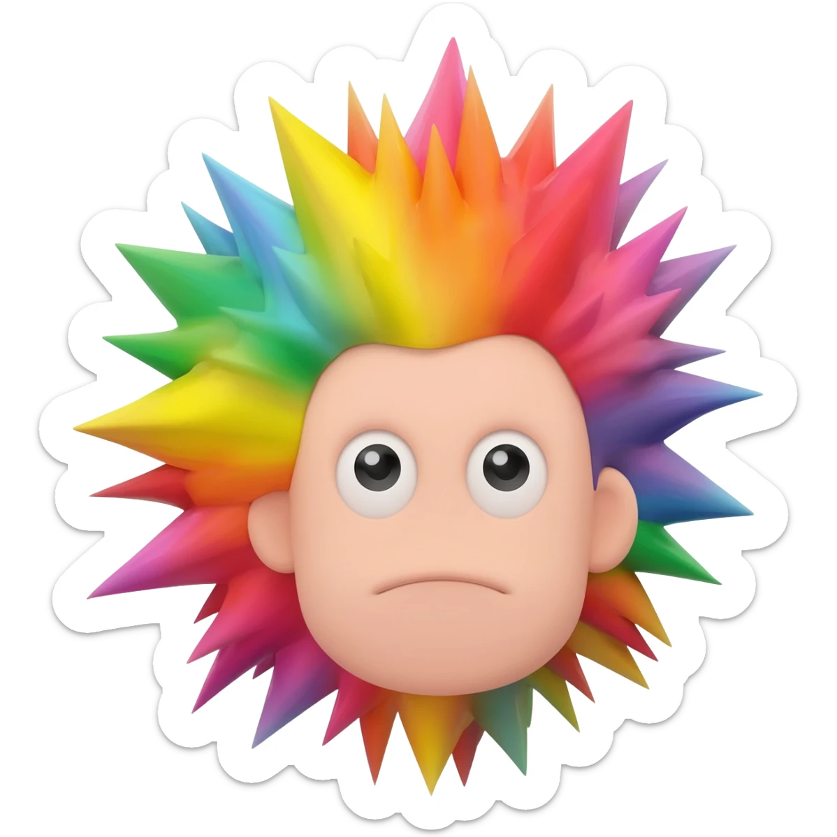 funny hair cartoon sticker