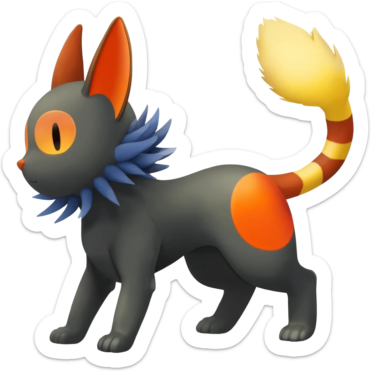 Umbreon-Jolteon-Fennekin-Sylveon-hybrid-animal-Fakémon-Pokémon-fusion sticker