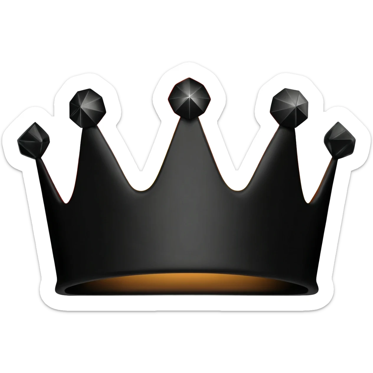 generate an improved black crown with black diamonds burning in a black flame sticker