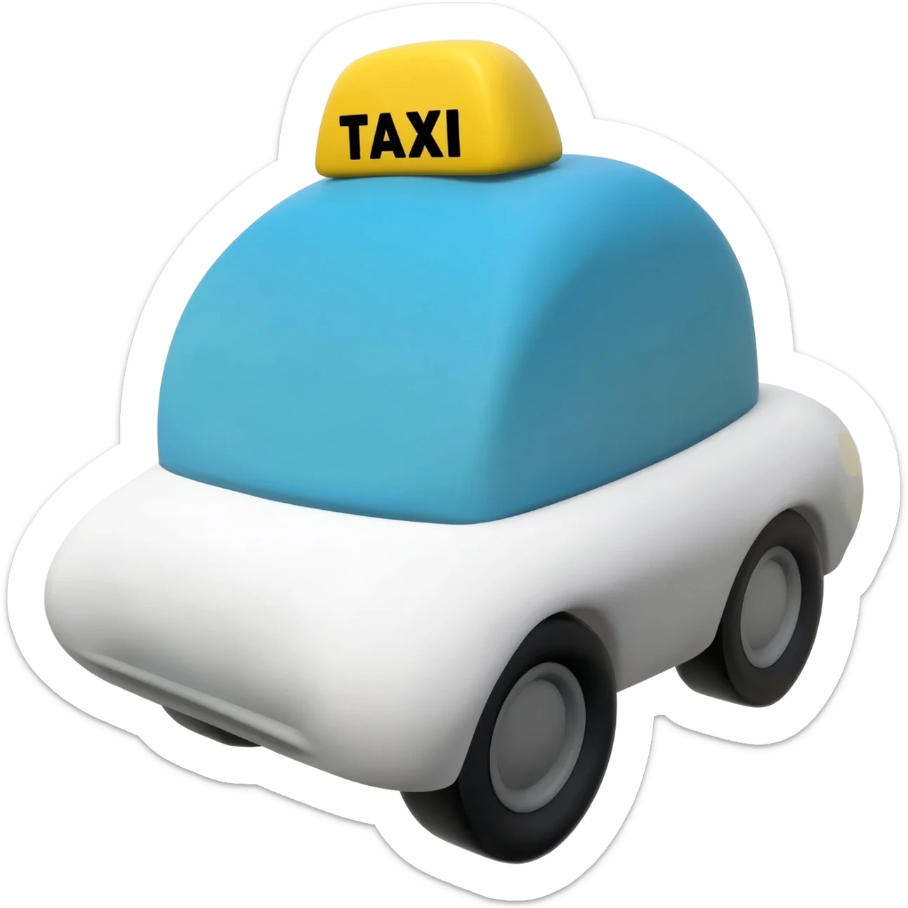 white taxi with a blue roof sticker