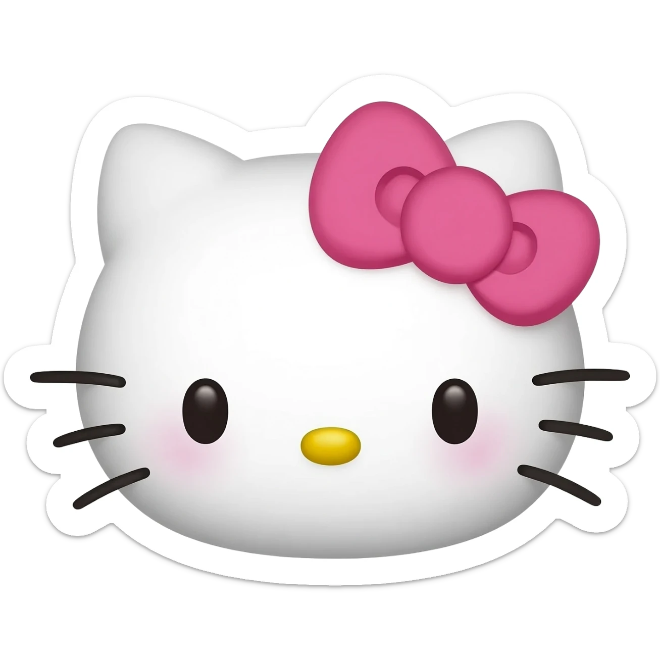 Hello kitty face, pink bow sticker
