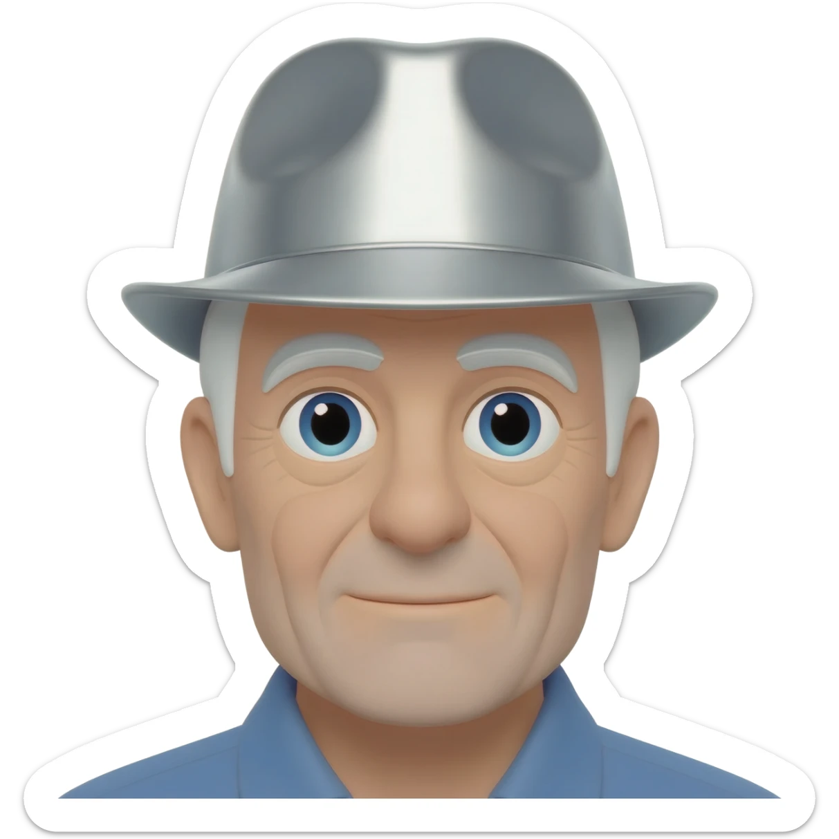 gere um emoji de um velho com um chapéu de alumínio sticker