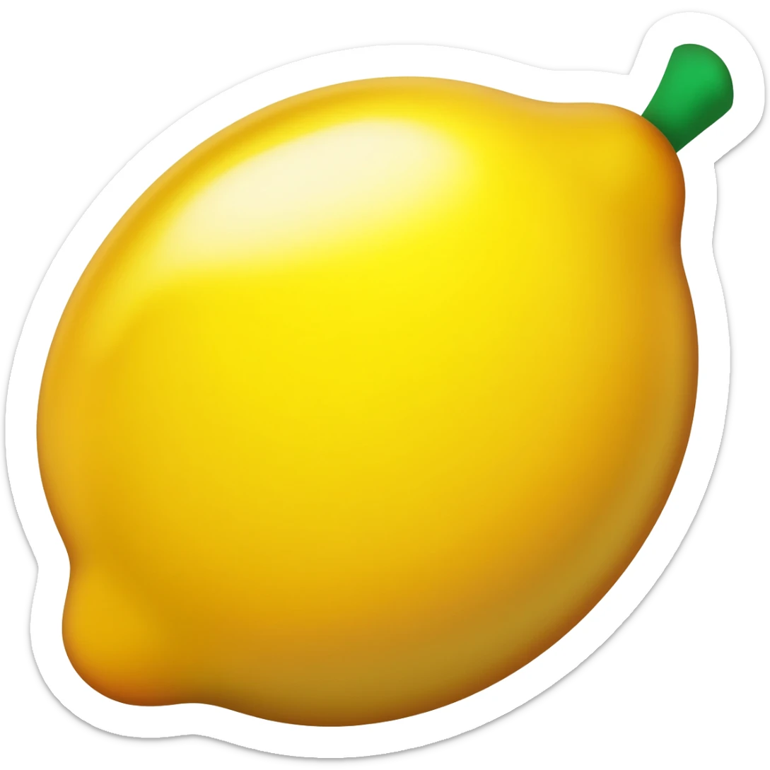 slot machine lemon symbol with a green stem on the top, refreshing looking and delicious sticker