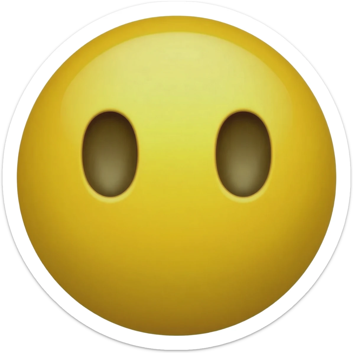 Yellow circle with no eyebrows and nose and the face feeling is neutral sticker