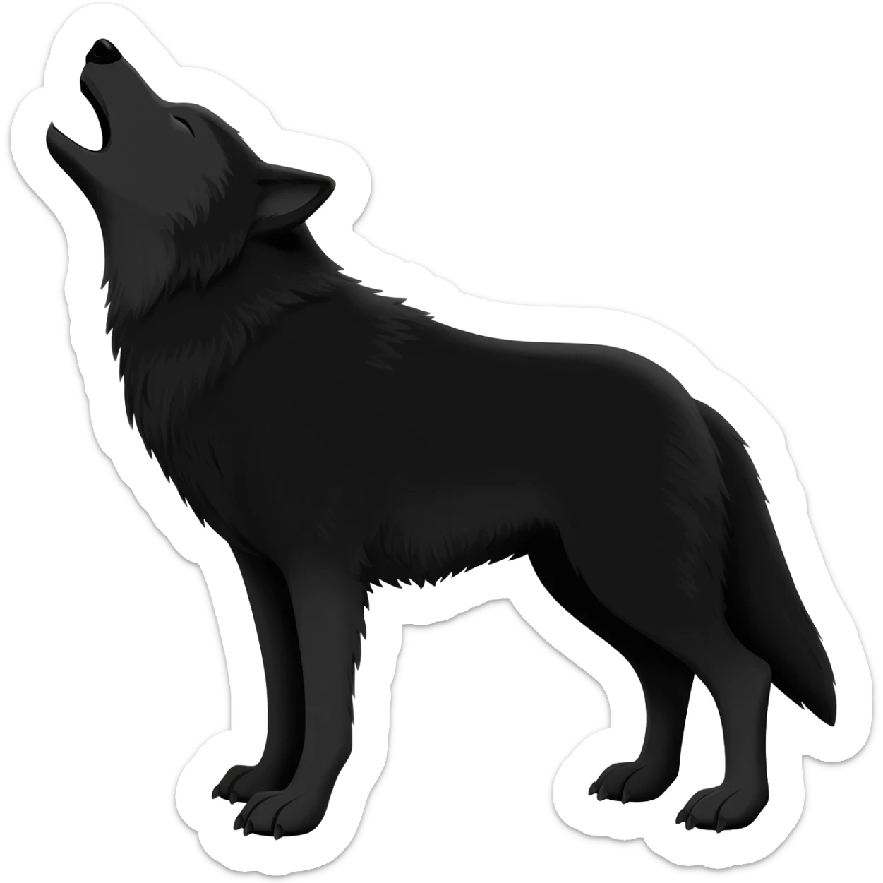 black wolf howling sticker