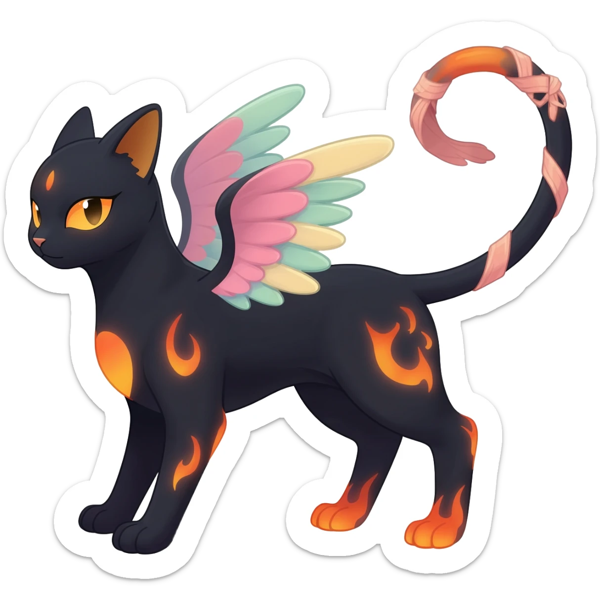 Umbreon-Houndour-Sylveon-hybrid-animal-Fakémon-Pokémon-fusion sticker