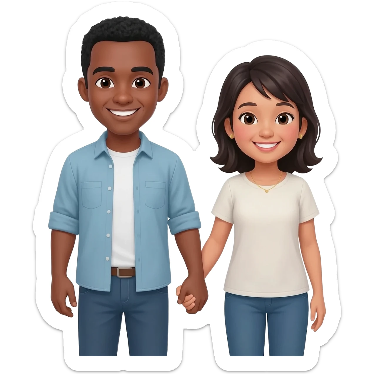 Black man & Filipino woman couples sticker