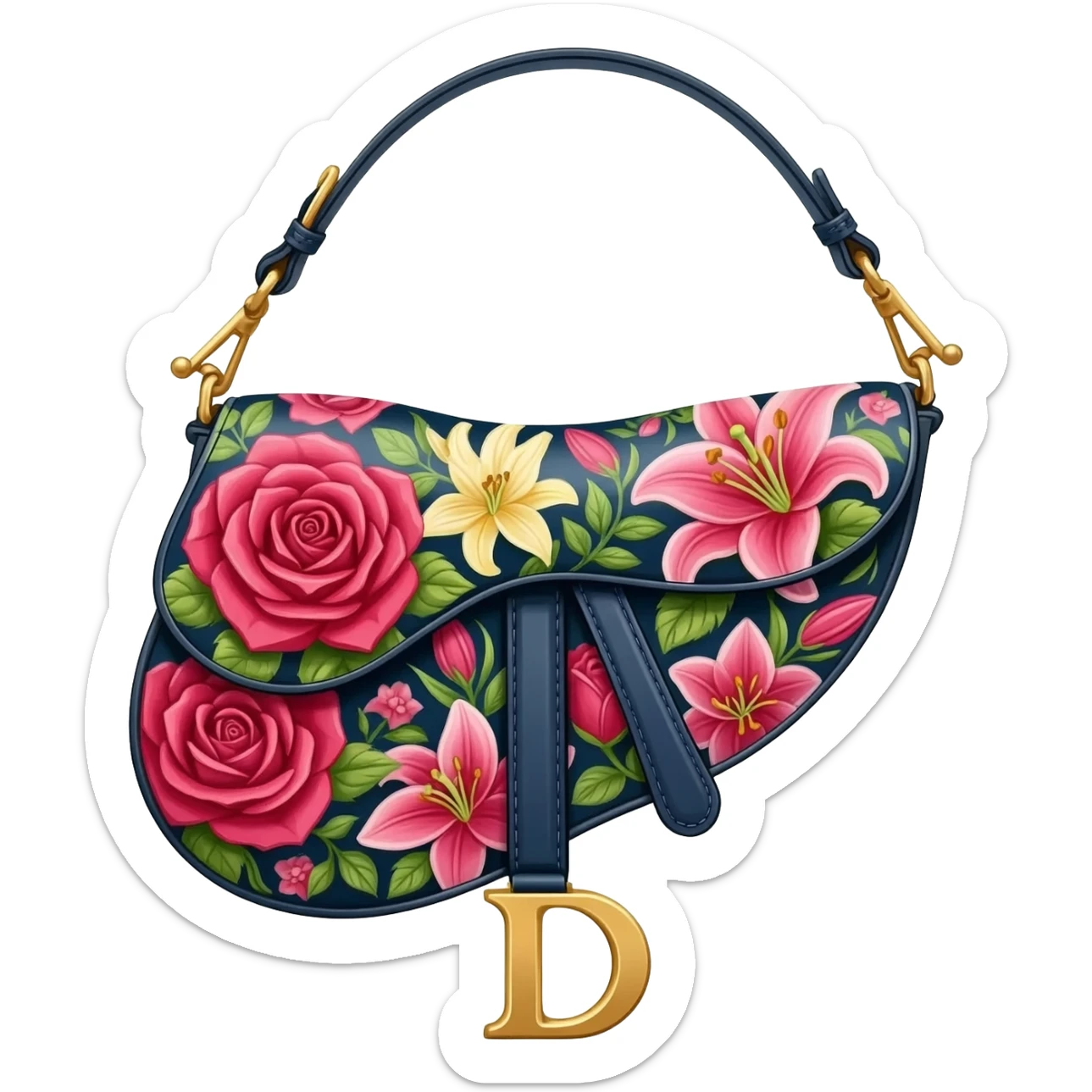 floral dior saddle bag sticker
