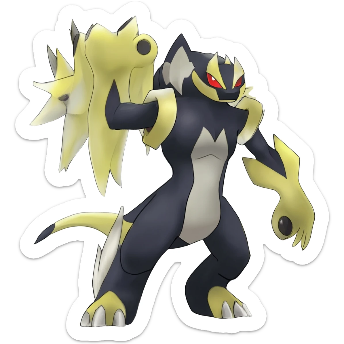 Meloetta-Litten-Guilmon-Darkrai-Pokémon-Fakémon-fusion-hybrid-creature sticker