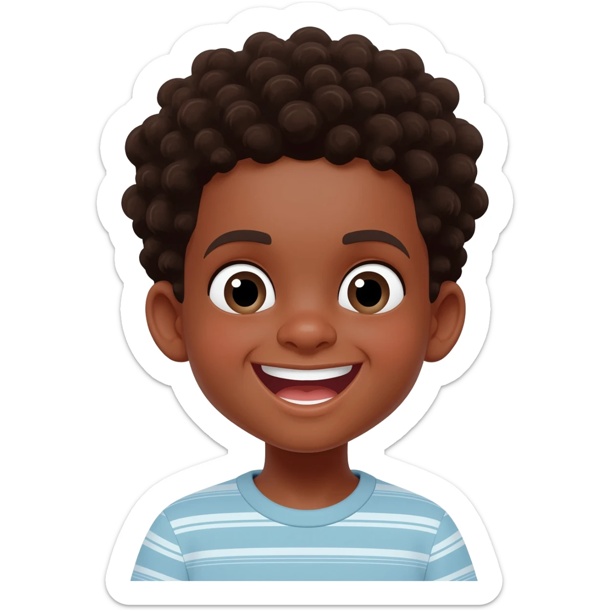 saying thank you black boy curly hair sticker