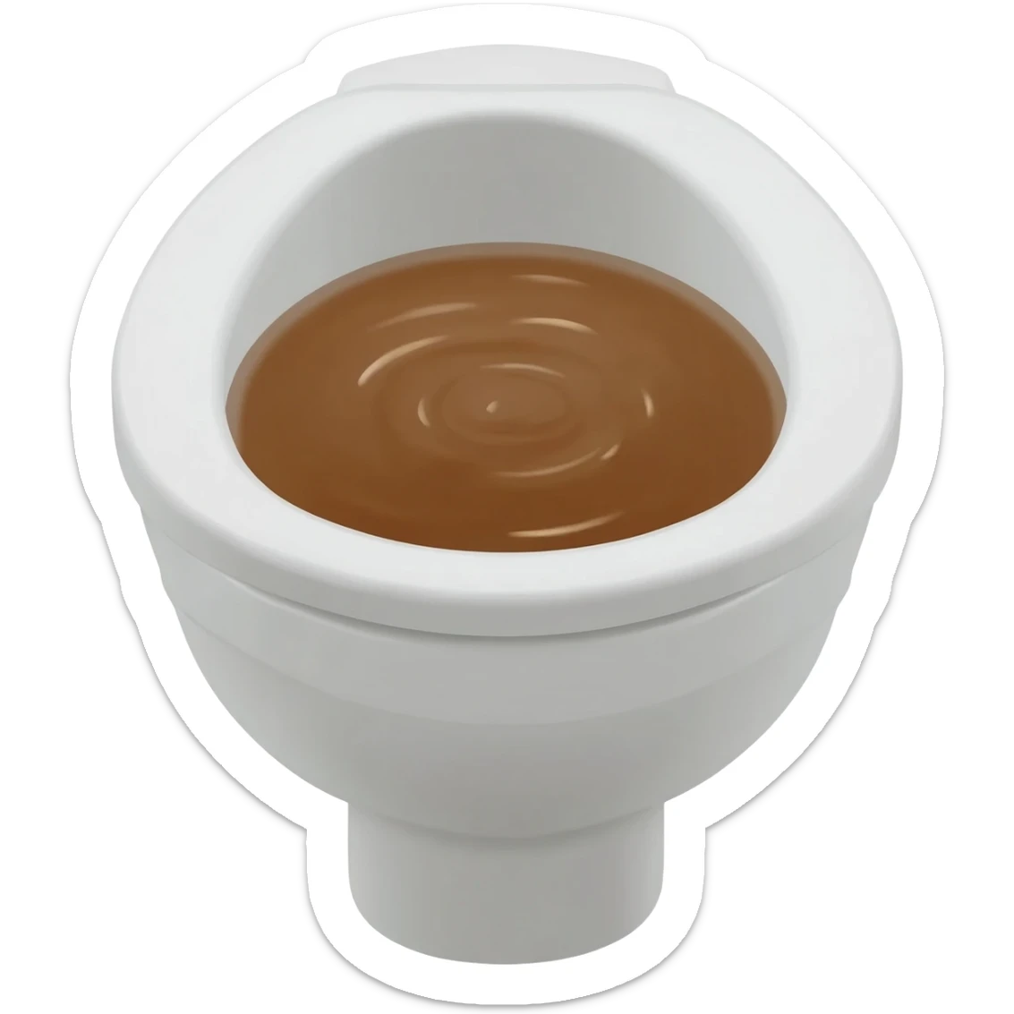 toilet with brown water sticker