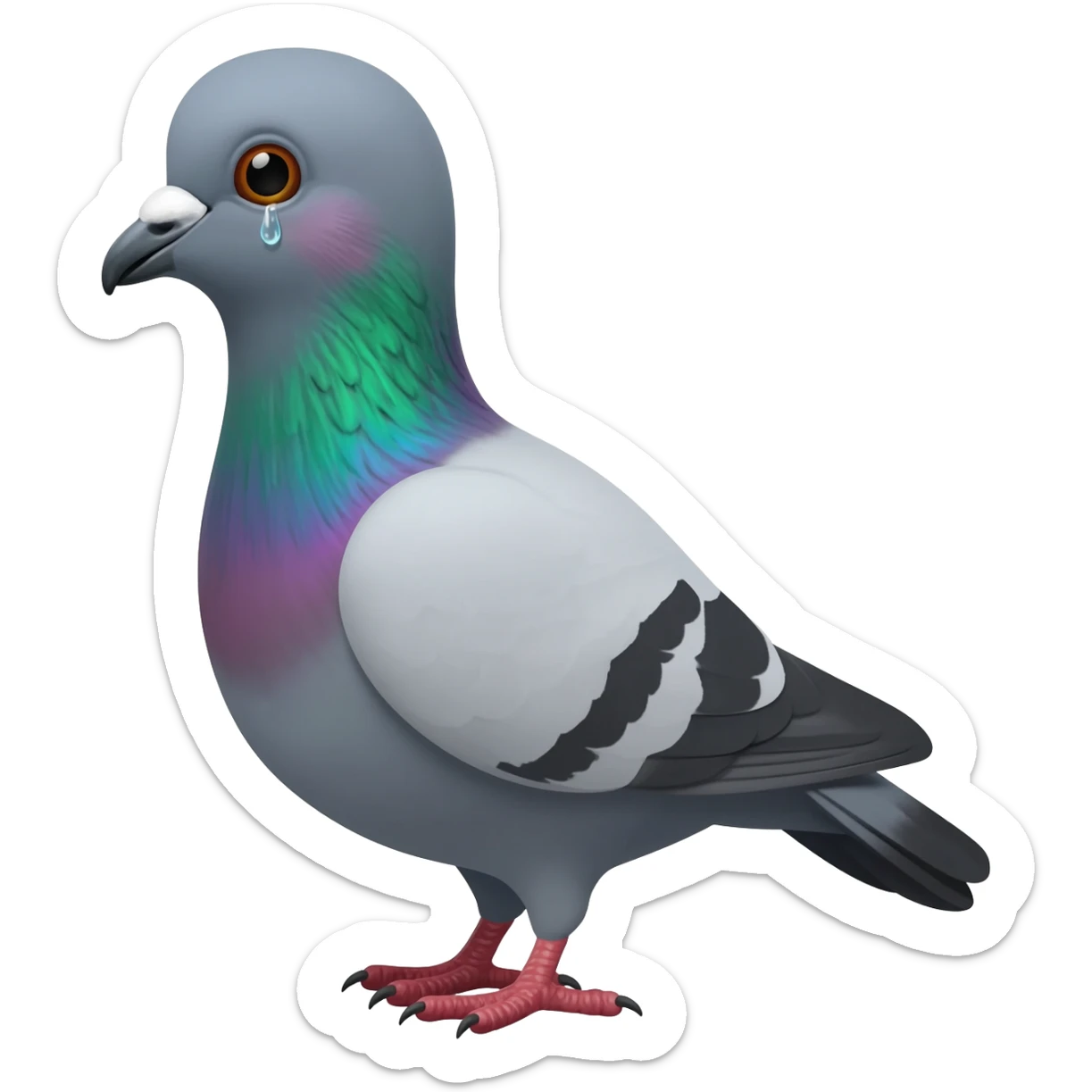 Crying pigeon sticker