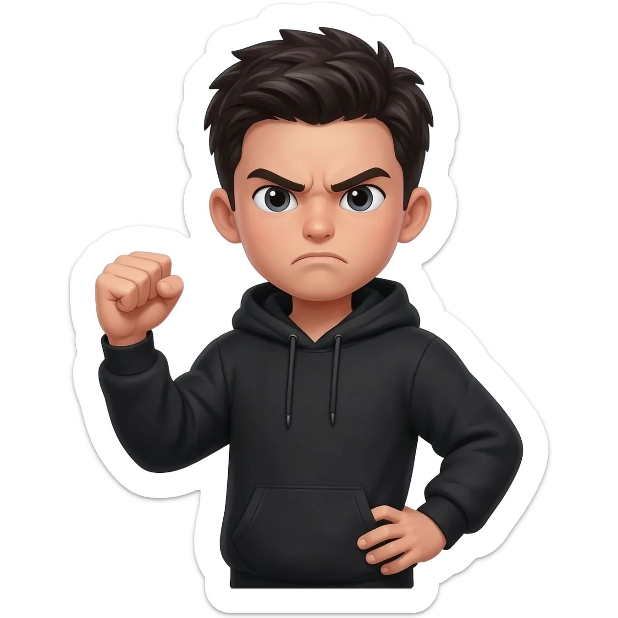 angry boy hand on hip sticker