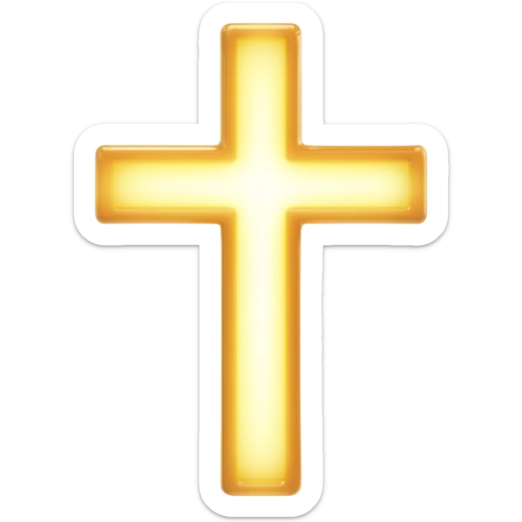 Cross with light sticker