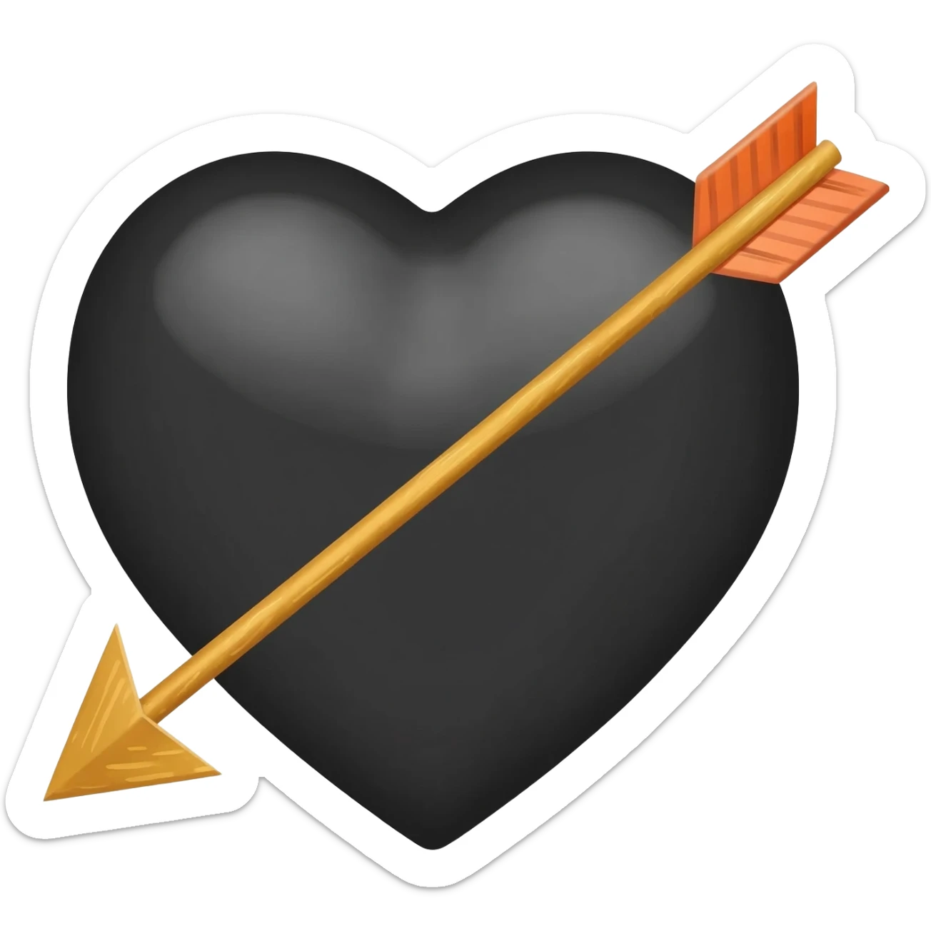 Corazón negro flechado sticker