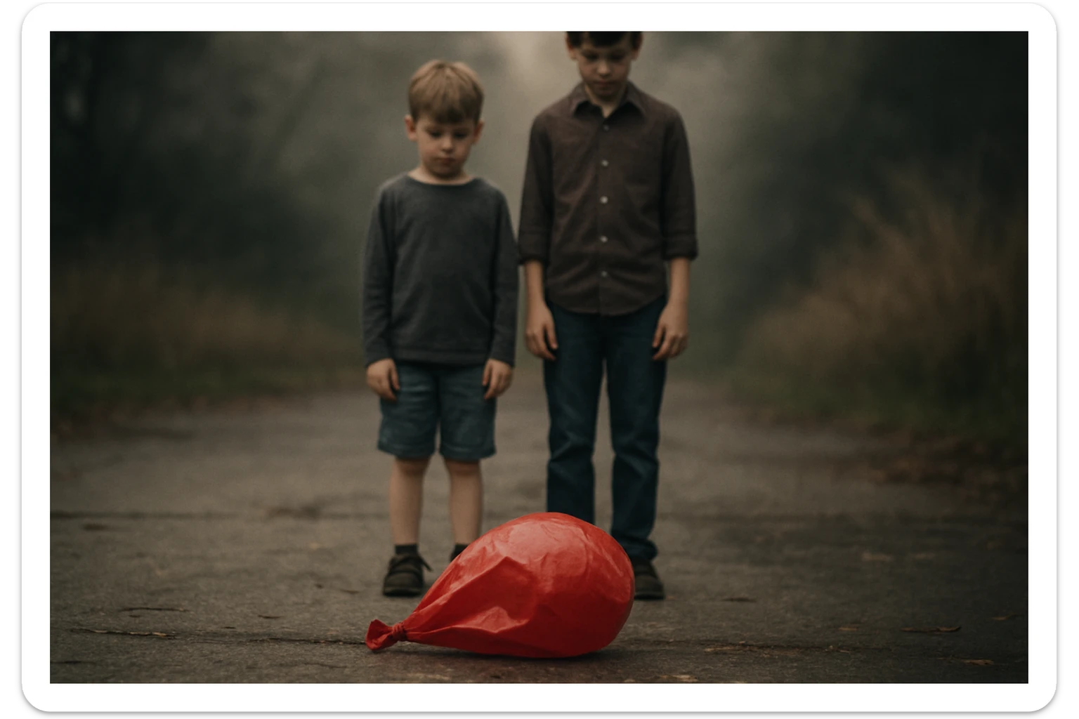 aravani bir baloni singanini tasvirla uning oldida aka uka homush turishibdi yuzlari ko'rinmasa ham bo'ladi sticker