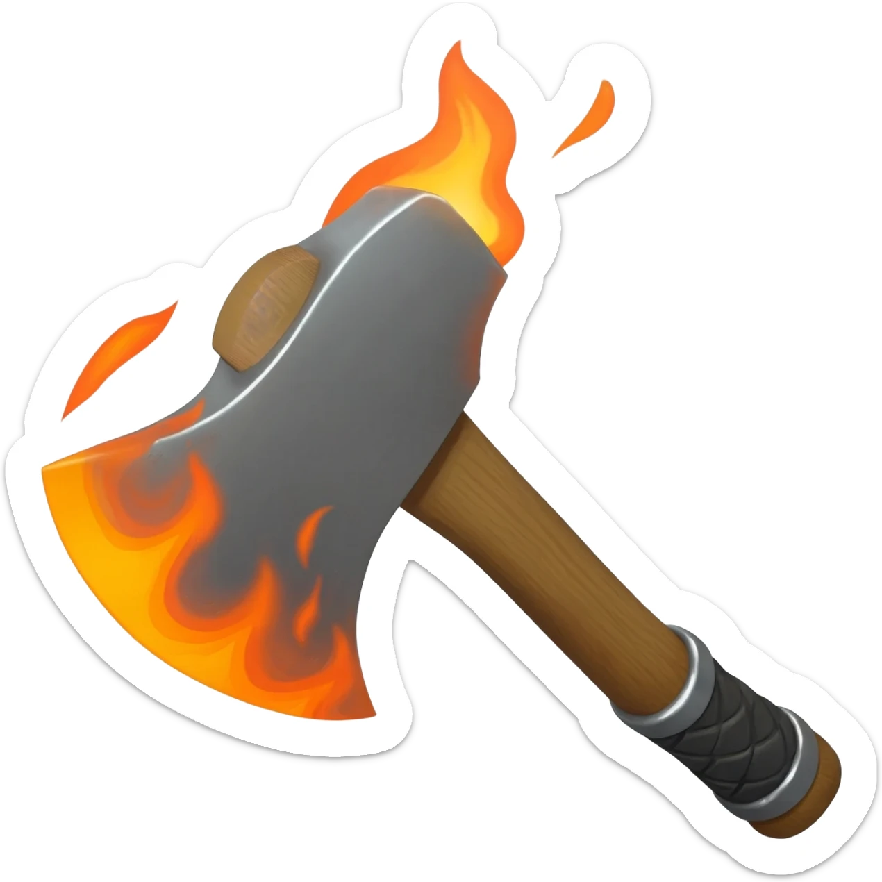 axe on fire sticker