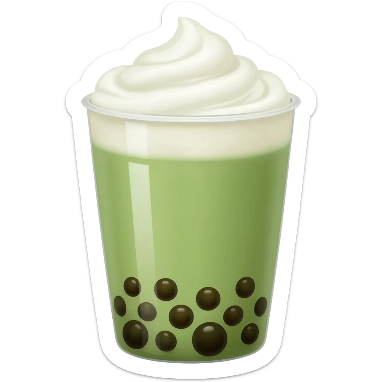 Matcha with boba pearl sticker