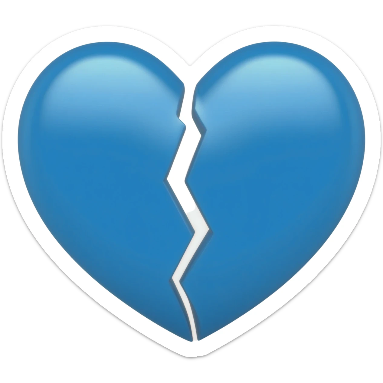 Corazon celeste partido sticker