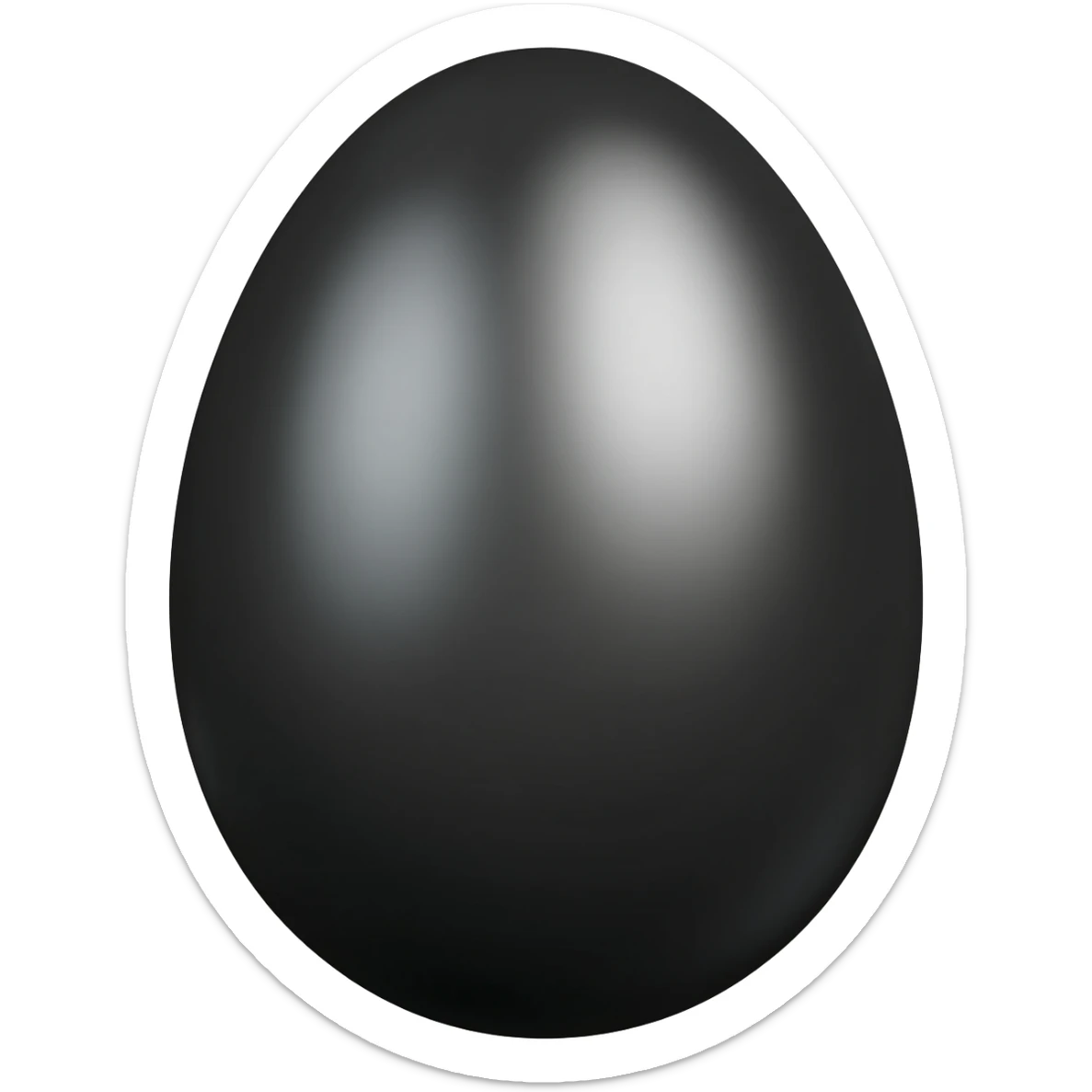 metallic black egg shaped egg sticker