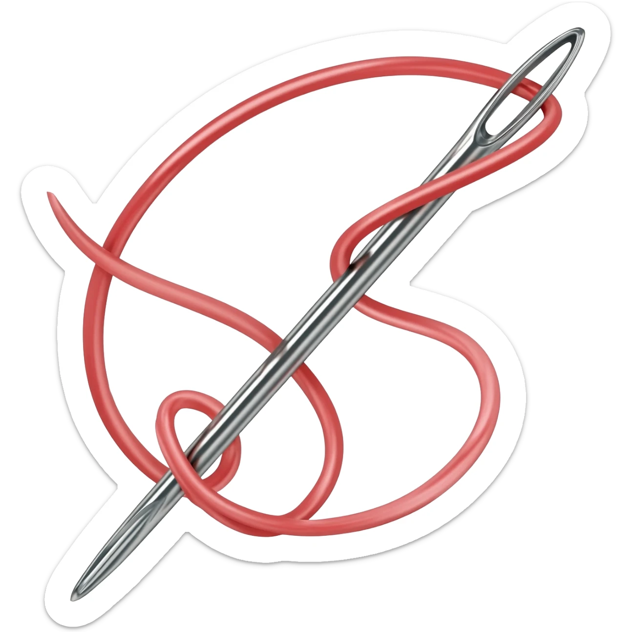 Hilo rojo con aguja sticker