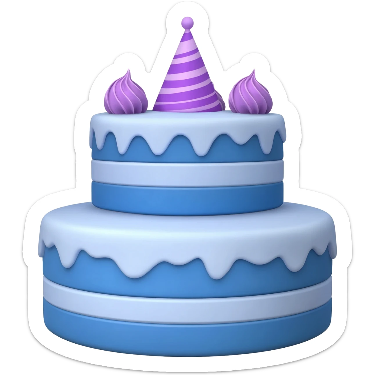 blue and purple birthday cake sticker