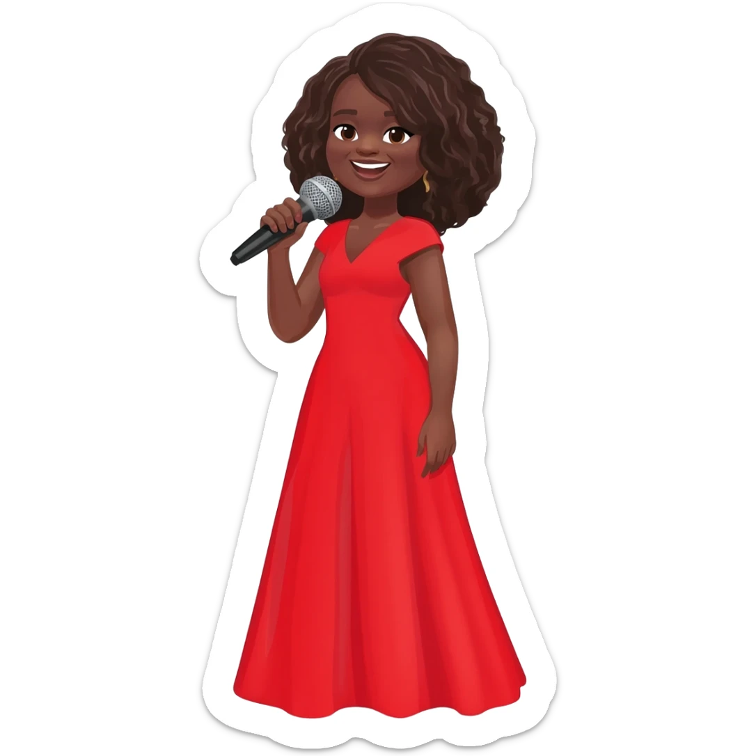 Gonemili Grace chante avec un micro en main sticker