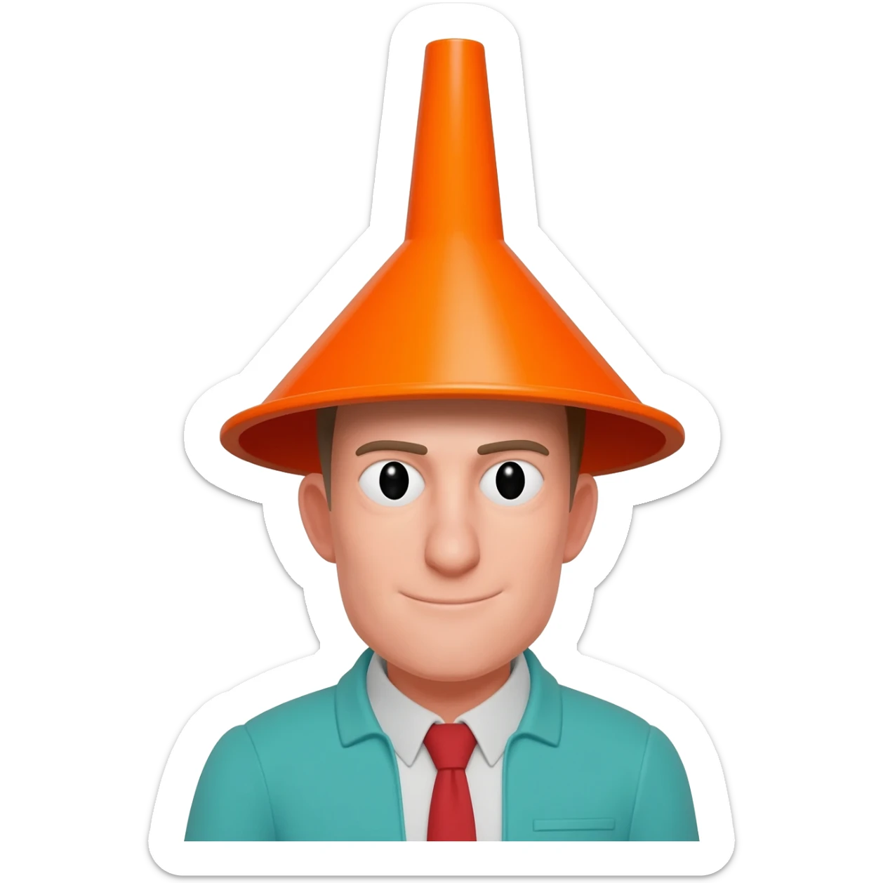 Fou avec un entonnoir sur la tête sticker