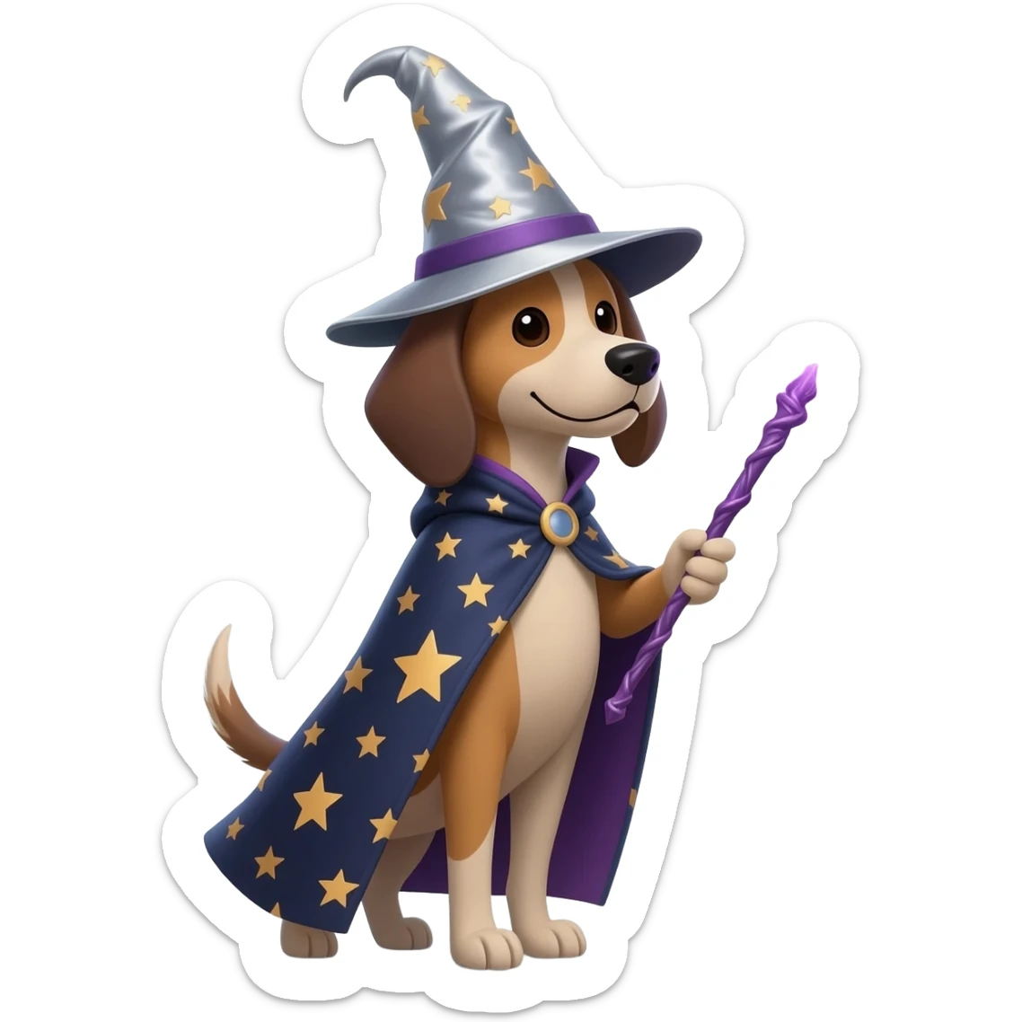 Dog wizard sticker