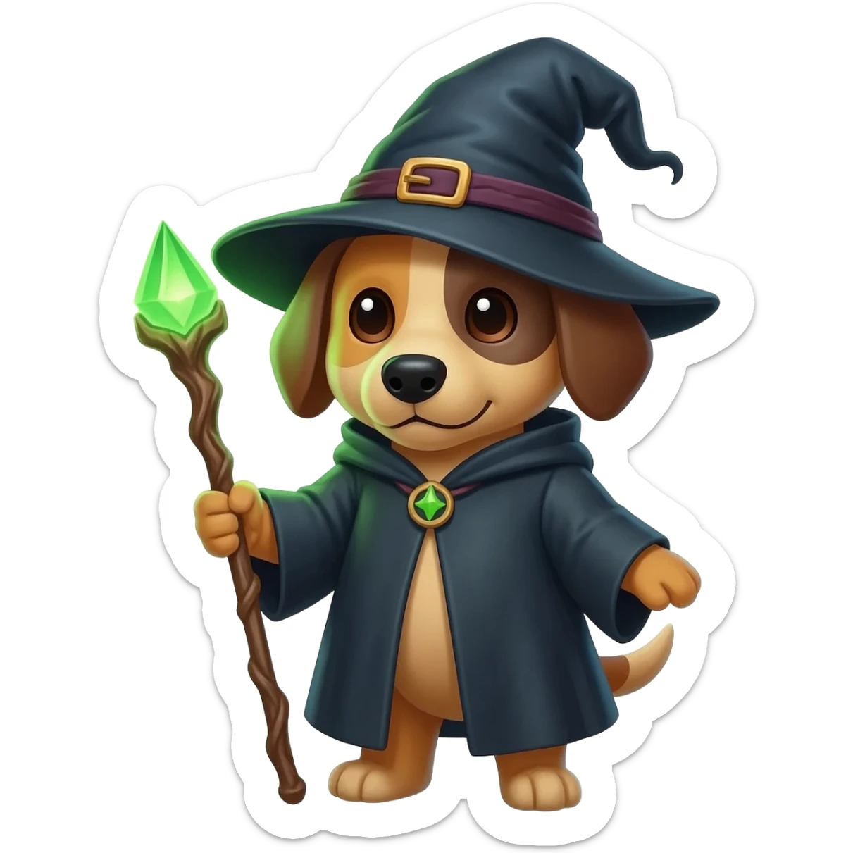 Dog wizard sticker