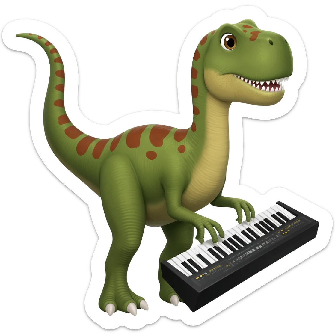Piano keyboard dinosaur sticker