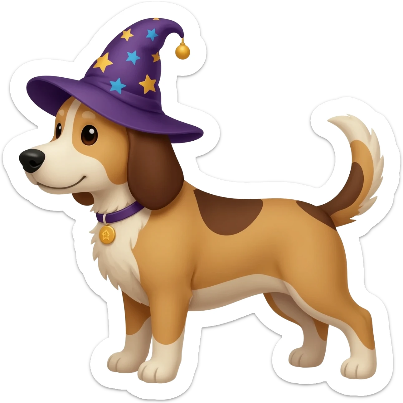 Dog wizard sticker