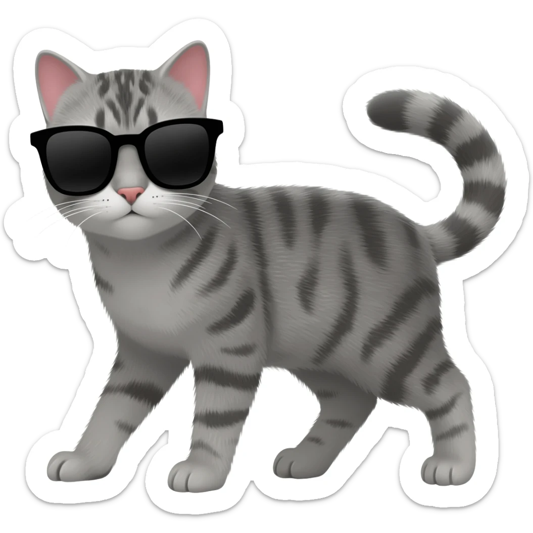 Cat wearing sunglasses sticker