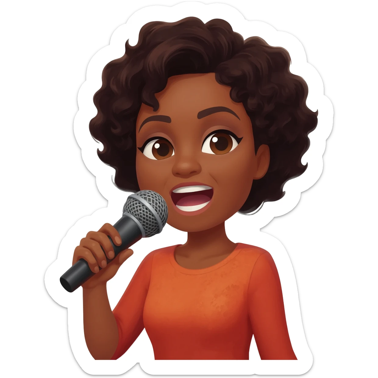 Gonemili Grace chante avec un micro en main sticker