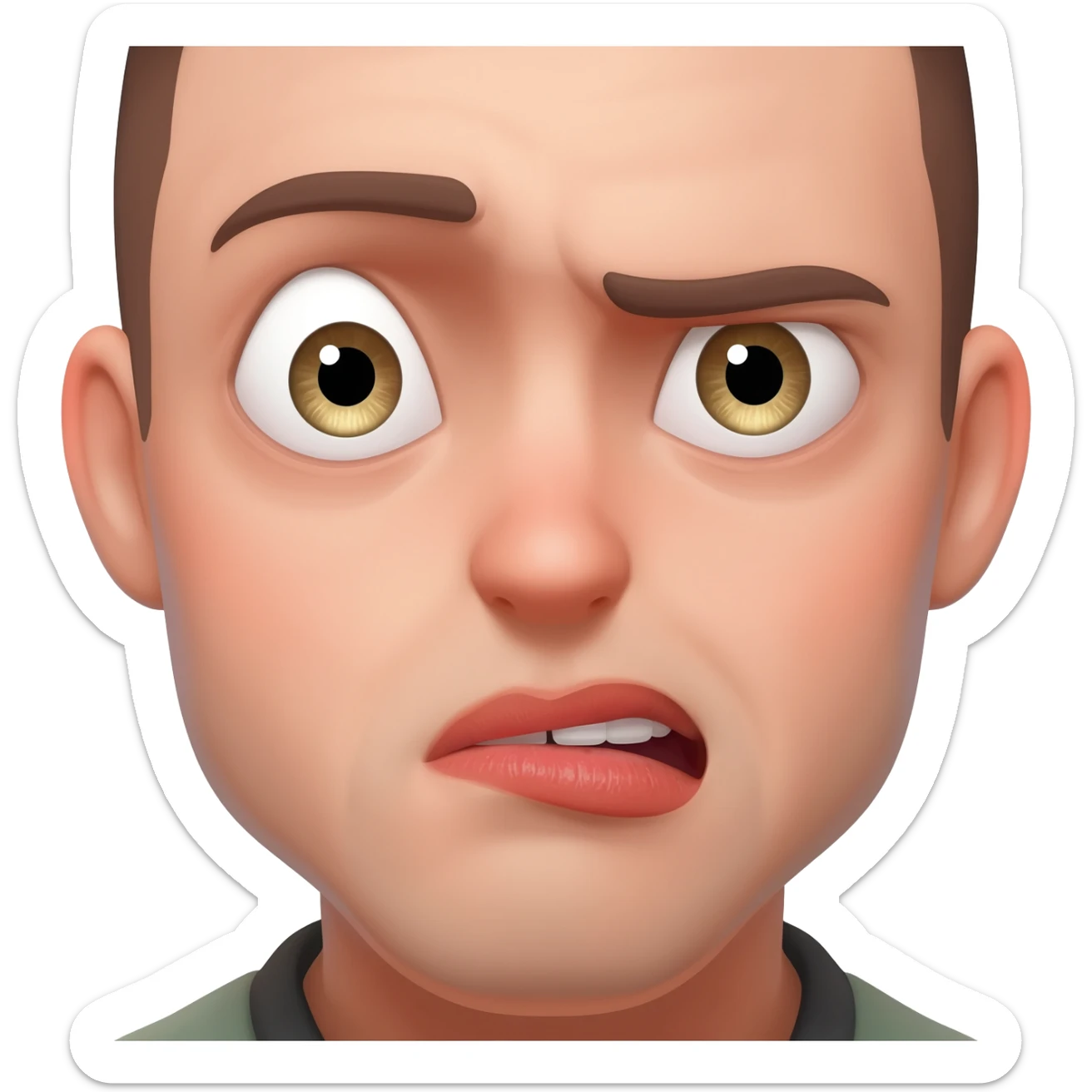 Lustful expression. Passionate sexual desire. physical cues like deep eye contact, dilated pupils, lip biting, and intense, targeted body language sticker