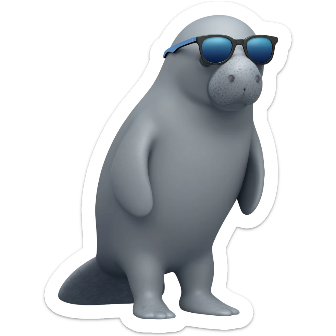 manatee with sunglasses sticker