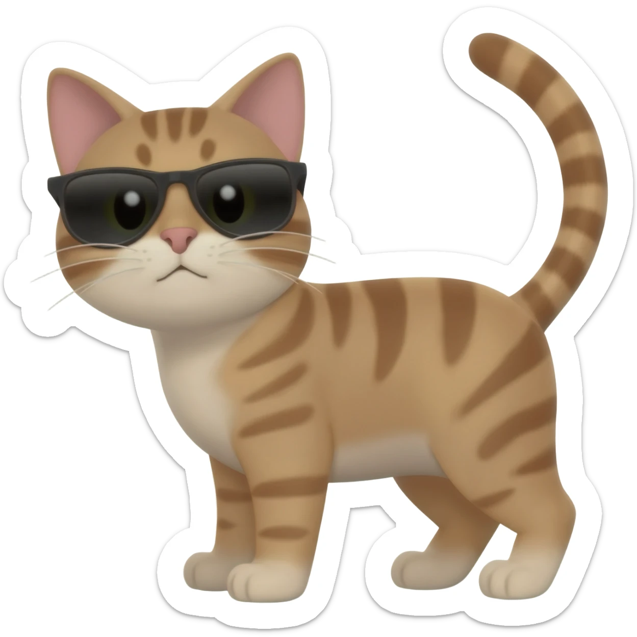 Cat wearing sunglasses sticker