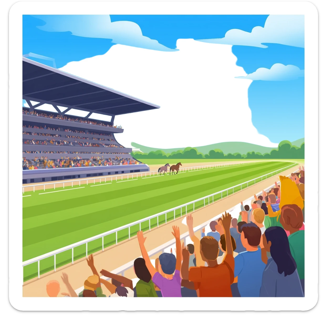 race horse course sticker